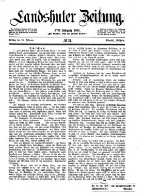 Landshuter Zeitung Freitag 10. Februar 1865