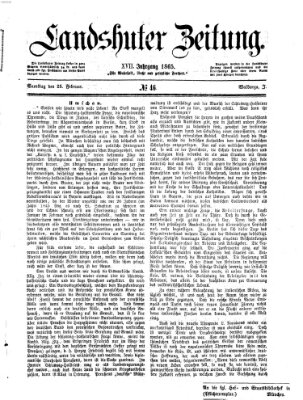 Landshuter Zeitung Samstag 25. Februar 1865