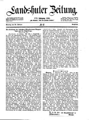 Landshuter Zeitung Sonntag 26. Februar 1865