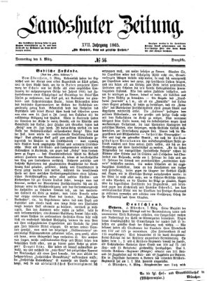 Landshuter Zeitung Donnerstag 9. März 1865