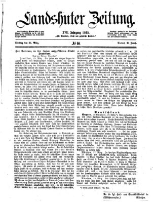 Landshuter Zeitung Dienstag 21. März 1865