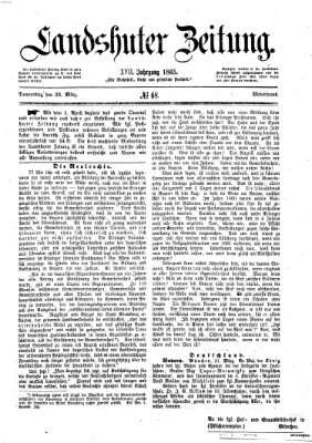 Landshuter Zeitung Donnerstag 23. März 1865