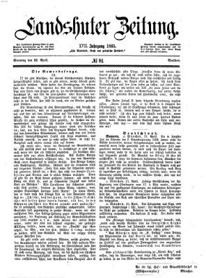 Landshuter Zeitung Sonntag 23. April 1865