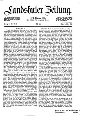 Landshuter Zeitung Freitag 28. April 1865