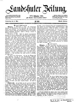 Landshuter Zeitung Donnerstag 4. Mai 1865