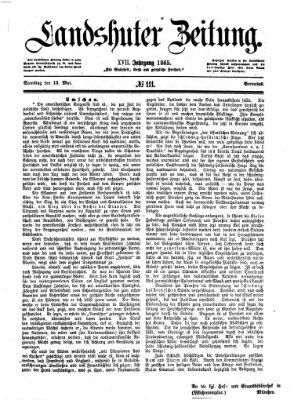 Landshuter Zeitung Samstag 13. Mai 1865