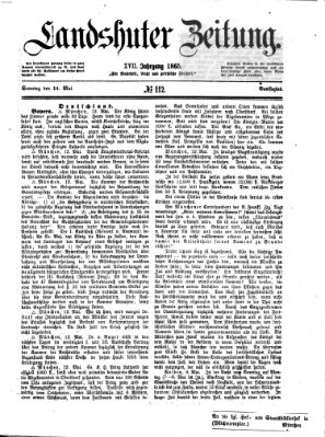 Landshuter Zeitung Sonntag 14. Mai 1865