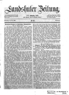 Landshuter Zeitung Samstag 20. Mai 1865