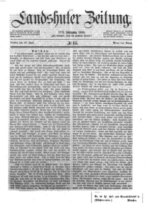 Landshuter Zeitung Dienstag 13. Juni 1865