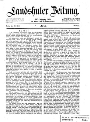 Landshuter Zeitung Freitag 23. Juni 1865