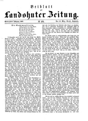 Landshuter Zeitung Montag 13. März 1865