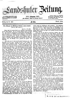 Landshuter Zeitung Freitag 21. Juli 1865