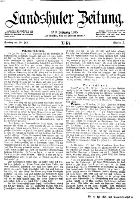 Landshuter Zeitung Samstag 29. Juli 1865