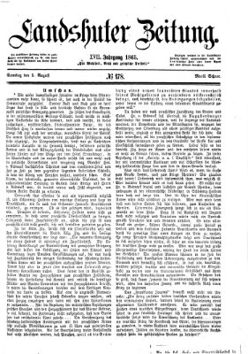 Landshuter Zeitung Samstag 5. August 1865