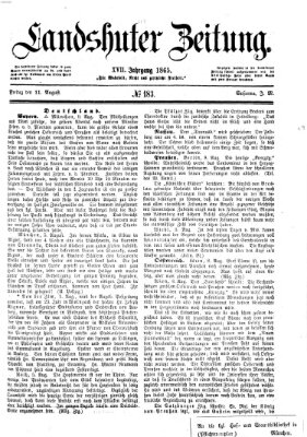 Landshuter Zeitung Freitag 11. August 1865