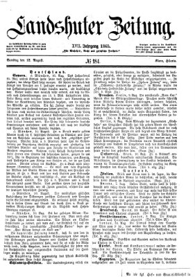 Landshuter Zeitung Samstag 12. August 1865