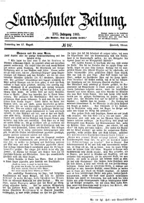 Landshuter Zeitung Donnerstag 17. August 1865