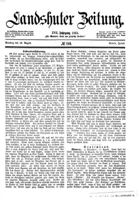 Landshuter Zeitung Samstag 19. August 1865