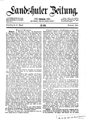 Landshuter Zeitung Donnerstag 31. August 1865