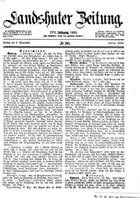 Landshuter Zeitung Dienstag 5. September 1865