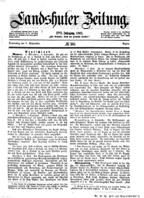 Landshuter Zeitung Donnerstag 7. September 1865