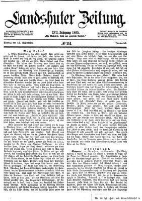 Landshuter Zeitung Dienstag 19. September 1865