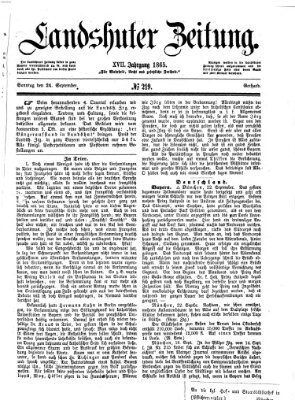 Landshuter Zeitung Sonntag 24. September 1865