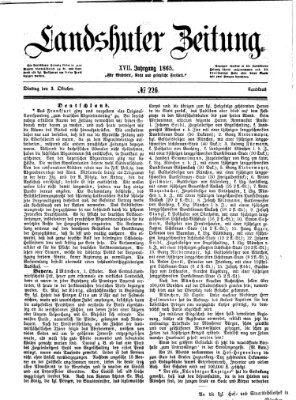 Landshuter Zeitung Dienstag 3. Oktober 1865