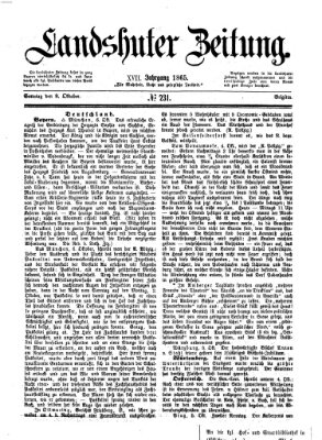 Landshuter Zeitung Sonntag 8. Oktober 1865