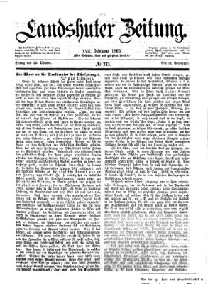 Landshuter Zeitung Freitag 13. Oktober 1865