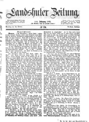 Landshuter Zeitung Samstag 14. Oktober 1865