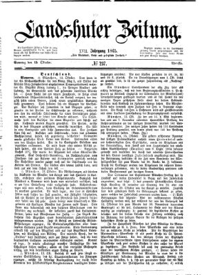 Landshuter Zeitung Sonntag 15. Oktober 1865