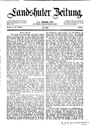 Landshuter Zeitung Freitag 27. Oktober 1865