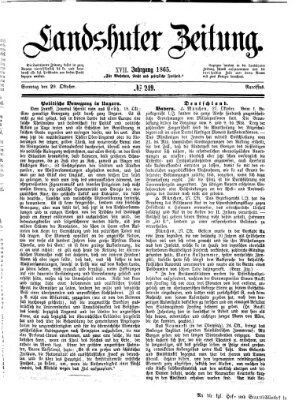 Landshuter Zeitung Sonntag 29. Oktober 1865