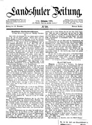 Landshuter Zeitung Freitag 10. November 1865