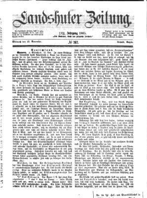 Landshuter Zeitung Mittwoch 15. November 1865