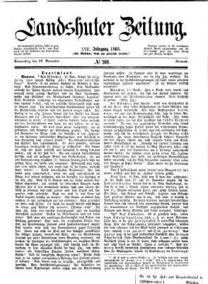 Landshuter Zeitung Donnerstag 23. November 1865