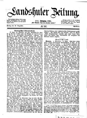 Landshuter Zeitung Freitag 15. Dezember 1865