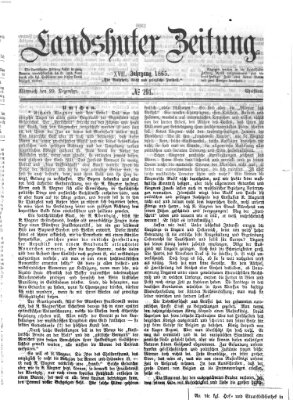 Landshuter Zeitung Mittwoch 20. Dezember 1865