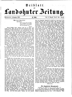 Landshuter Zeitung Sonntag 6. August 1865