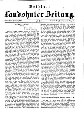 Landshuter Zeitung Sonntag 13. August 1865