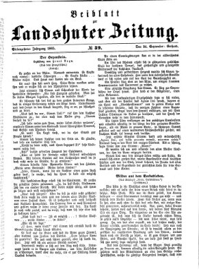 Landshuter Zeitung Sonntag 24. September 1865