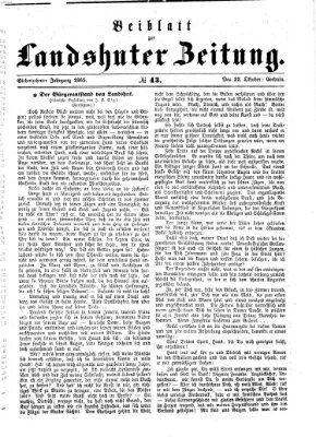 Landshuter Zeitung Sonntag 22. Oktober 1865