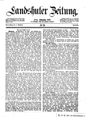 Landshuter Zeitung Donnerstag 1. Februar 1866