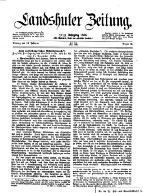 Landshuter Zeitung Dienstag 13. Februar 1866