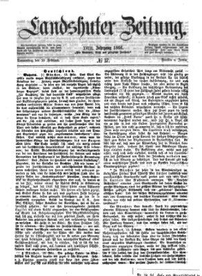 Landshuter Zeitung Donnerstag 15. Februar 1866