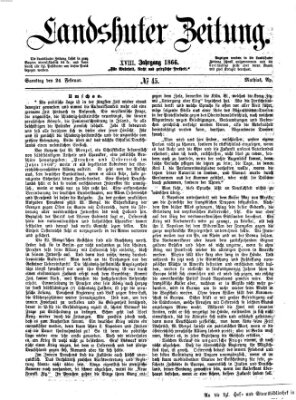 Landshuter Zeitung Samstag 24. Februar 1866