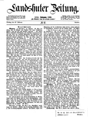 Landshuter Zeitung Dienstag 27. Februar 1866