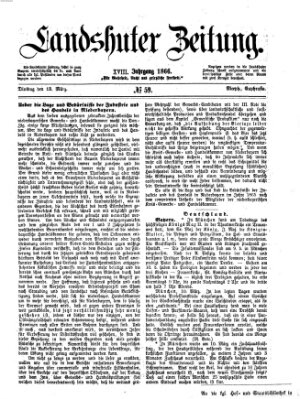 Landshuter Zeitung Dienstag 13. März 1866