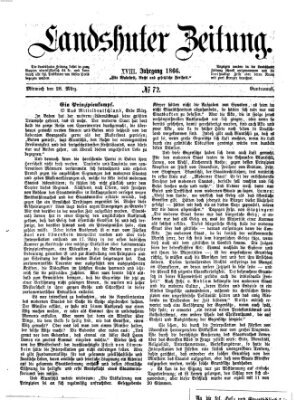 Landshuter Zeitung Mittwoch 28. März 1866